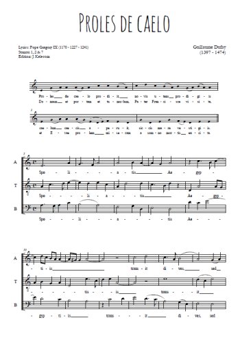 Guillaume Dufay - Proles de caelo